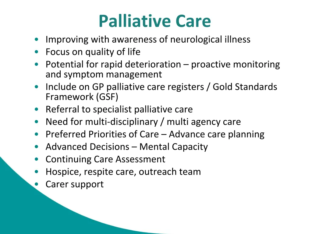 palliative care