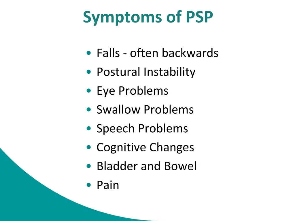symptoms of psp