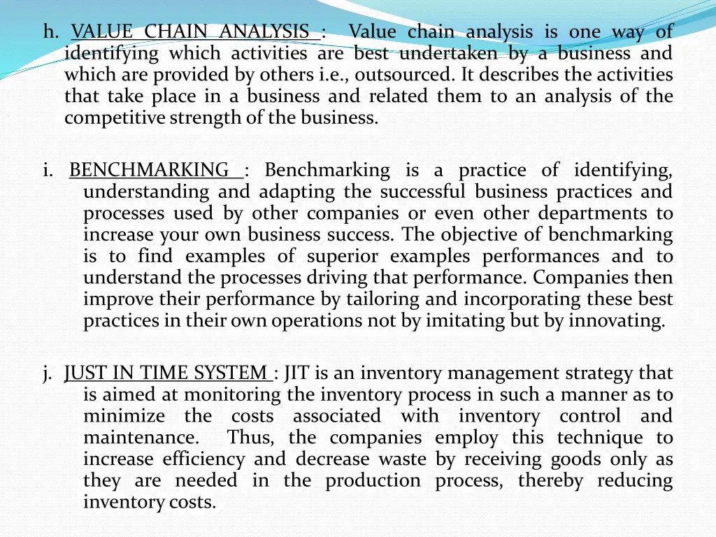 h value chain analysis identifying which