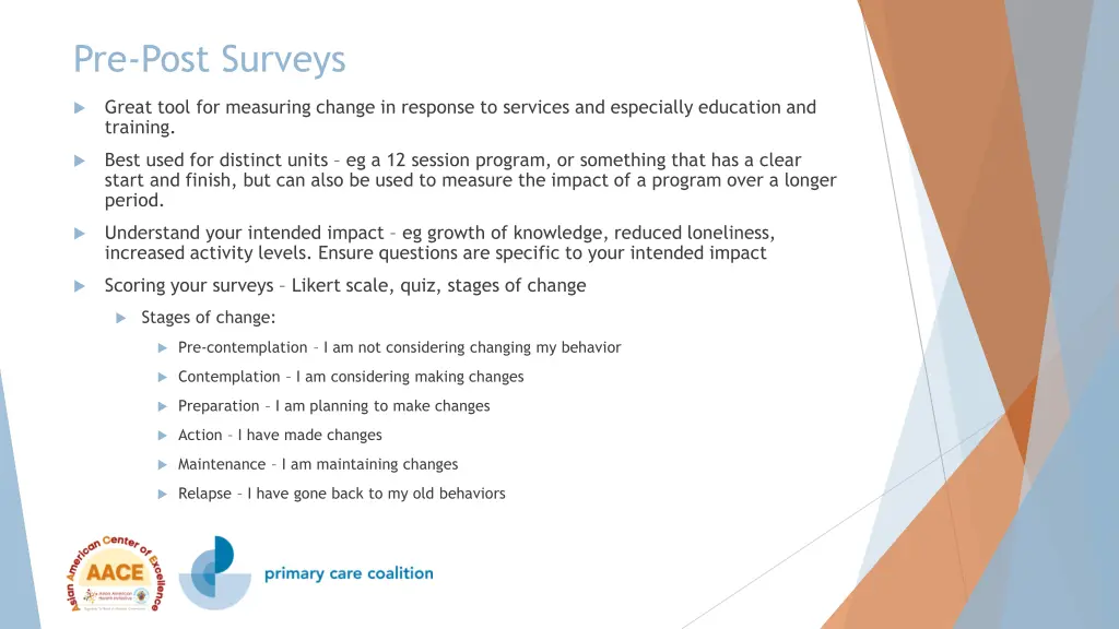 pre post surveys