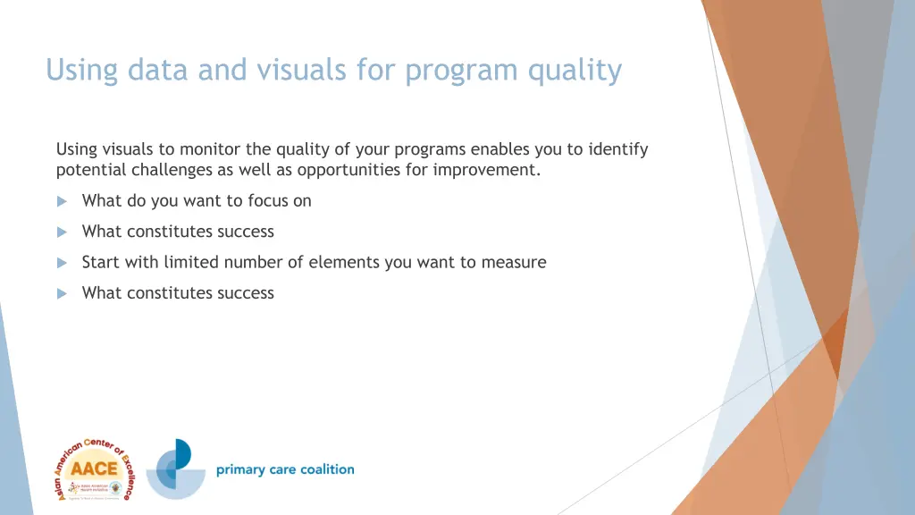 using data and visuals for program quality