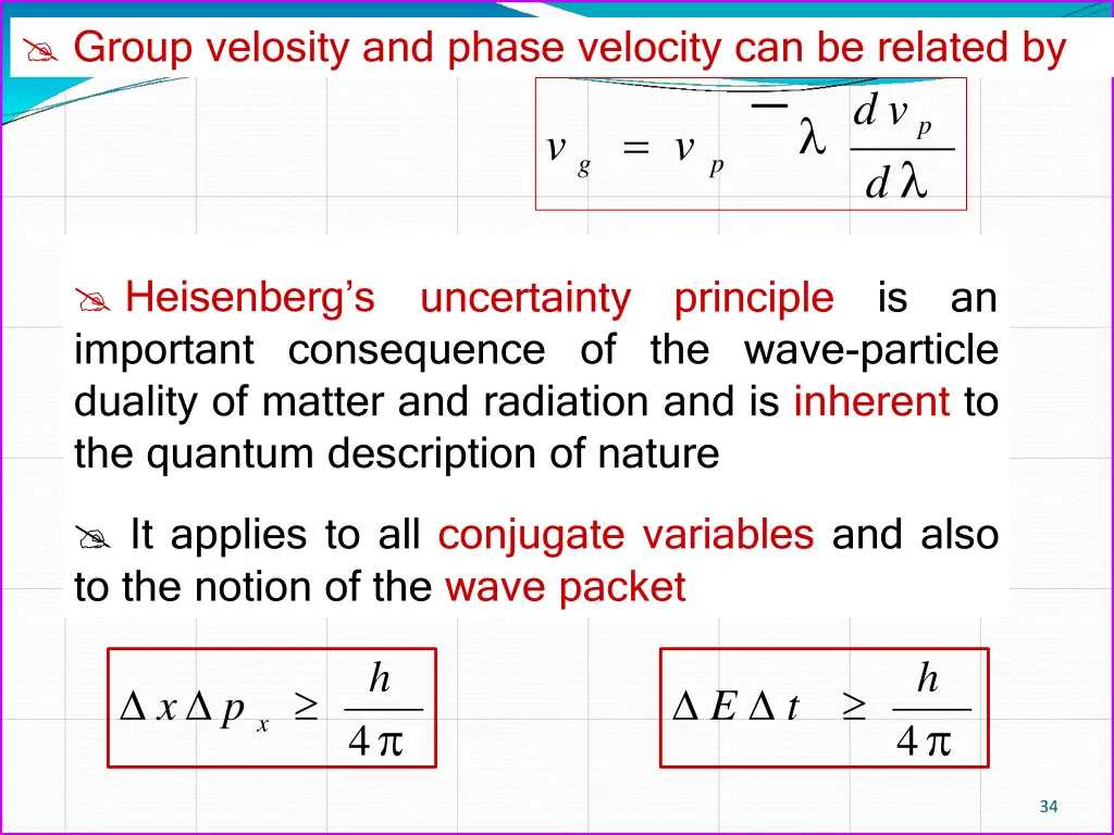 group velosity and phase velocity can be related