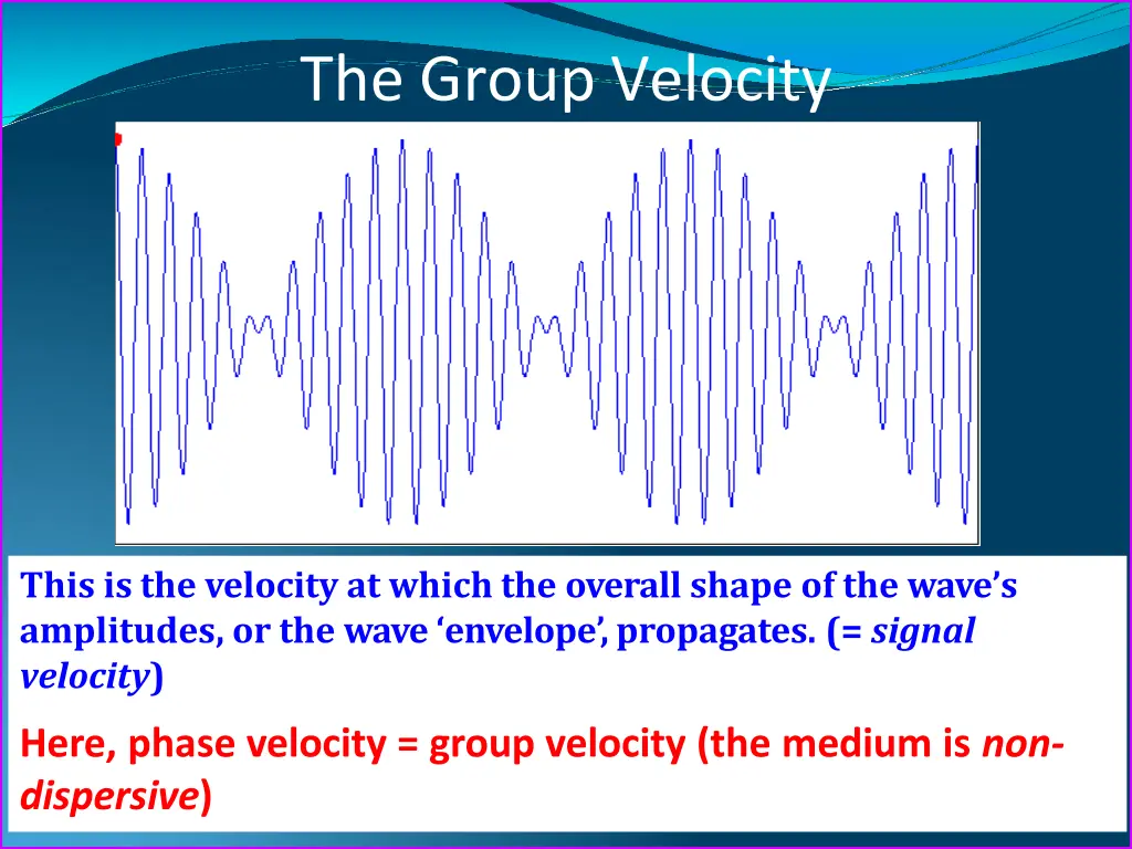 the group velocity