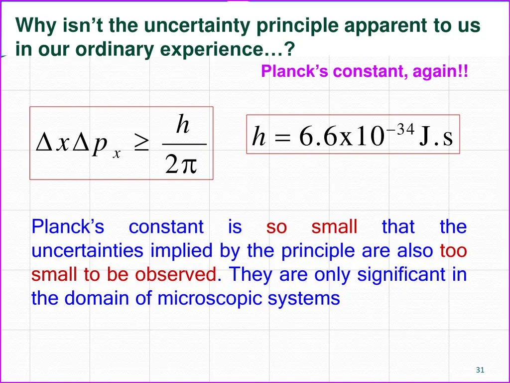 why isn t the uncertainty principle apparent