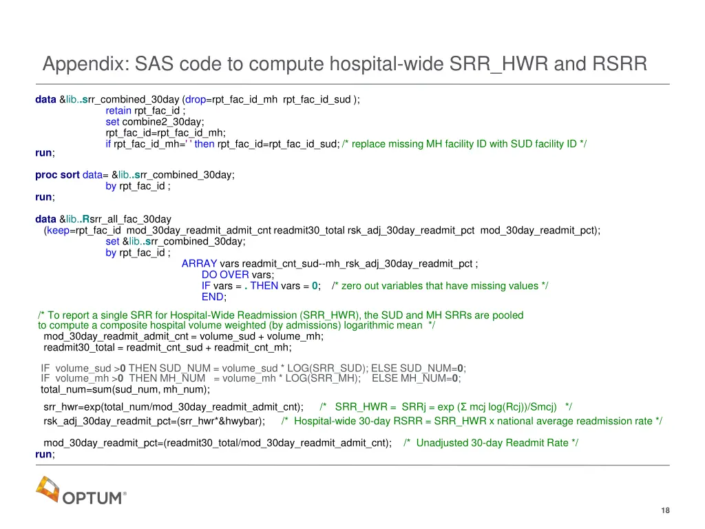 appendix sas code to compute hospital wide