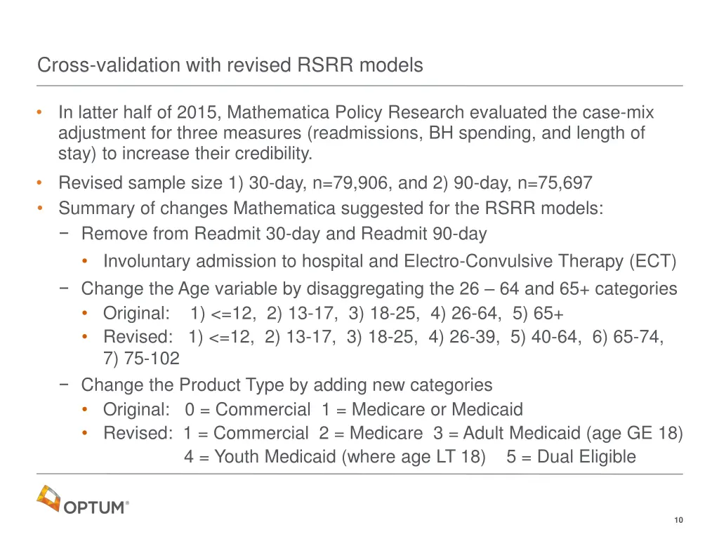 cross validation with revised rsrr models