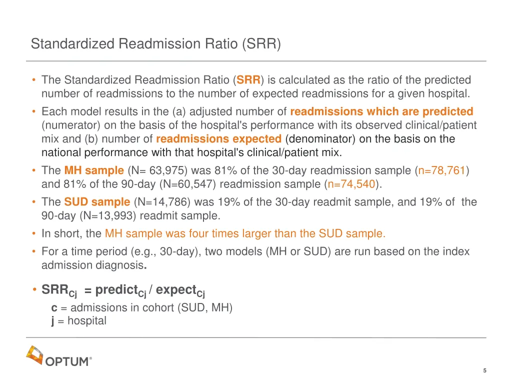standardized readmission ratio srr