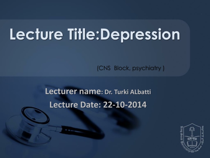 lecture title depression