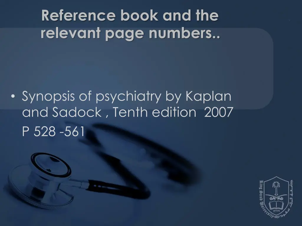 reference book and the relevant page numbers