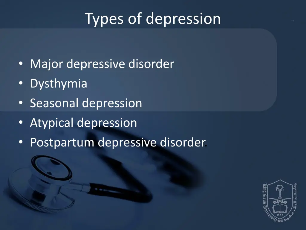 types of depression