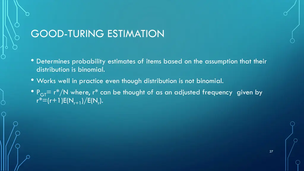 good turing estimation