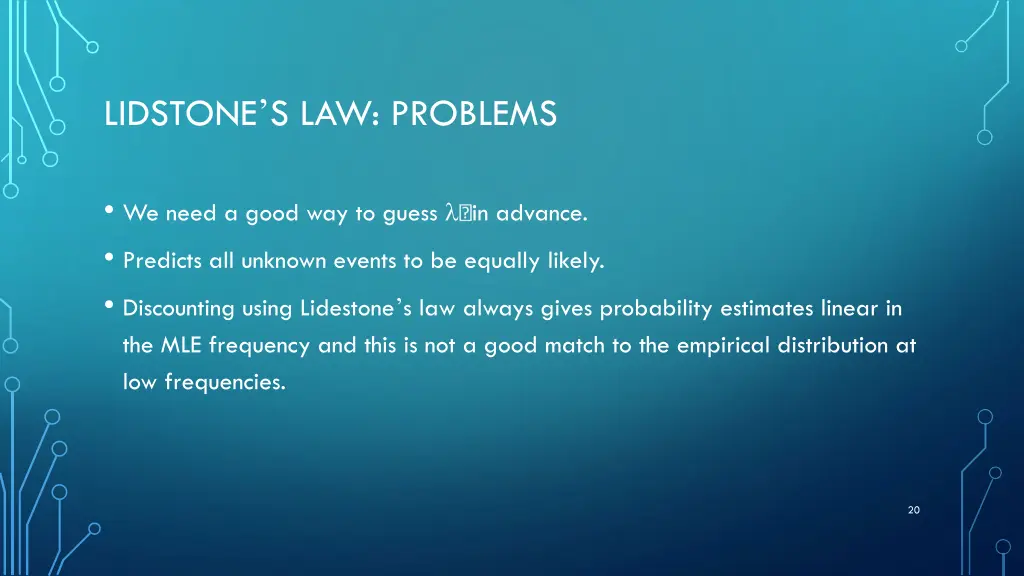 lidstone s law problems