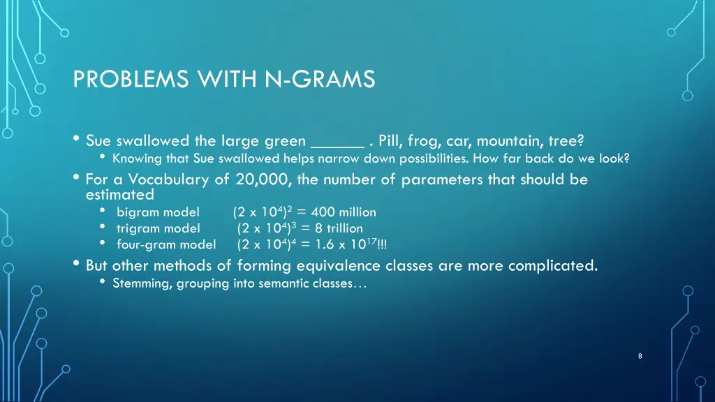 problems with n grams