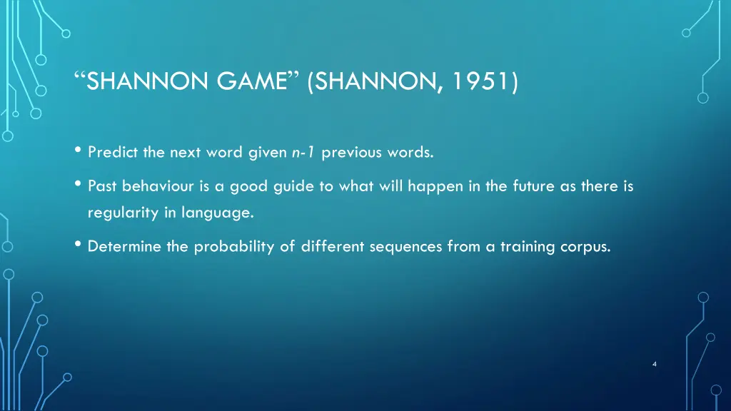 shannon game shannon 1951