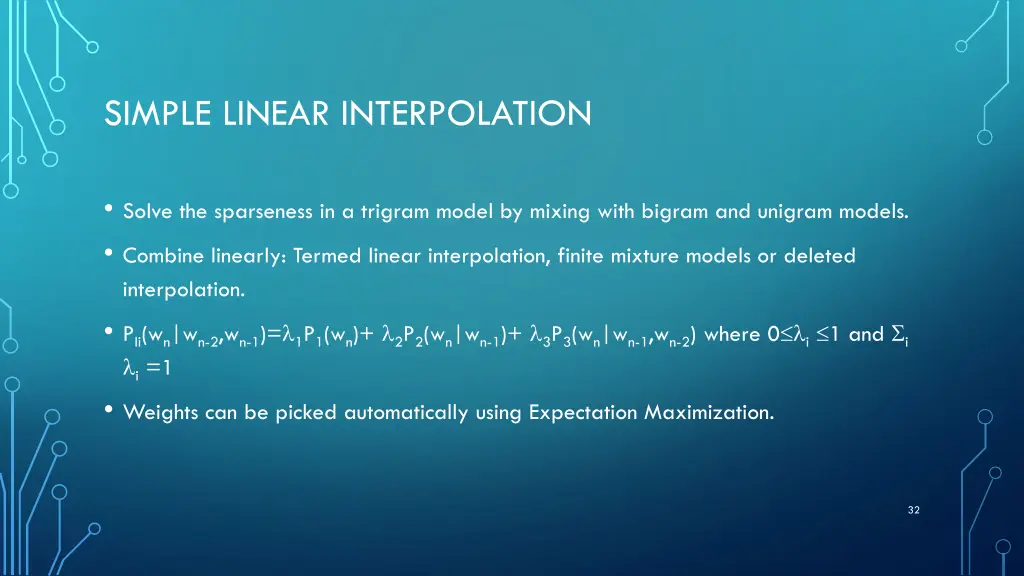 simple linear interpolation