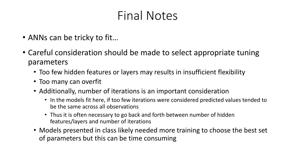 final notes