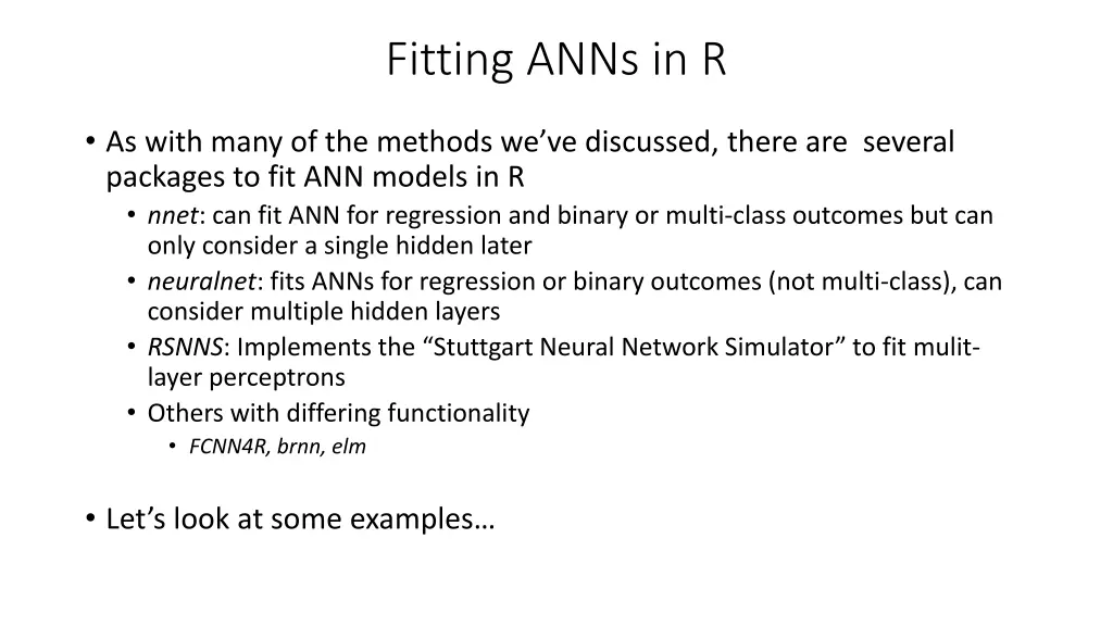 fitting anns in r