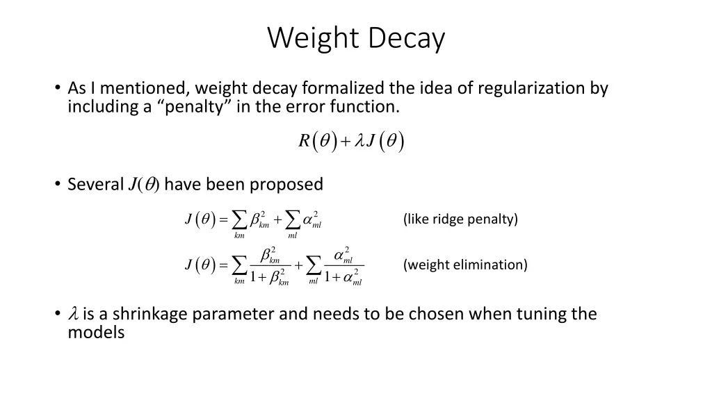weight decay