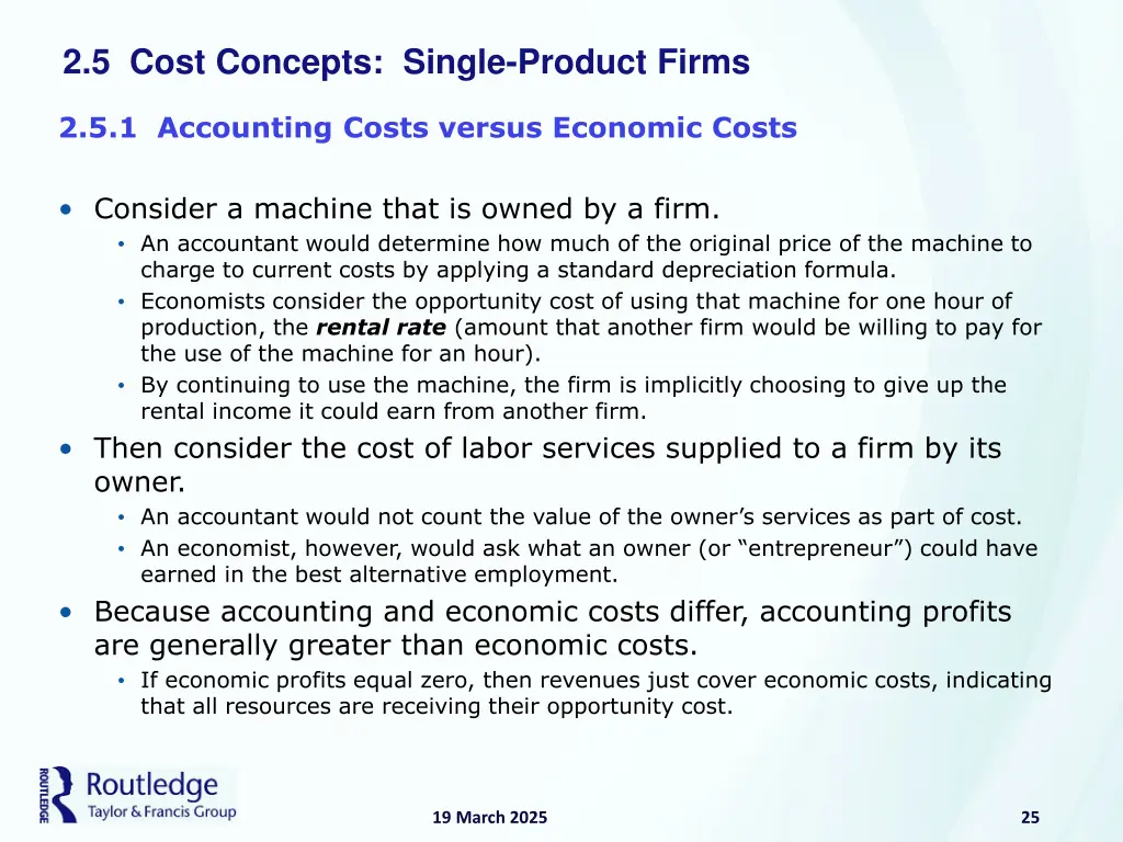 2 5 cost concepts single product firms 1