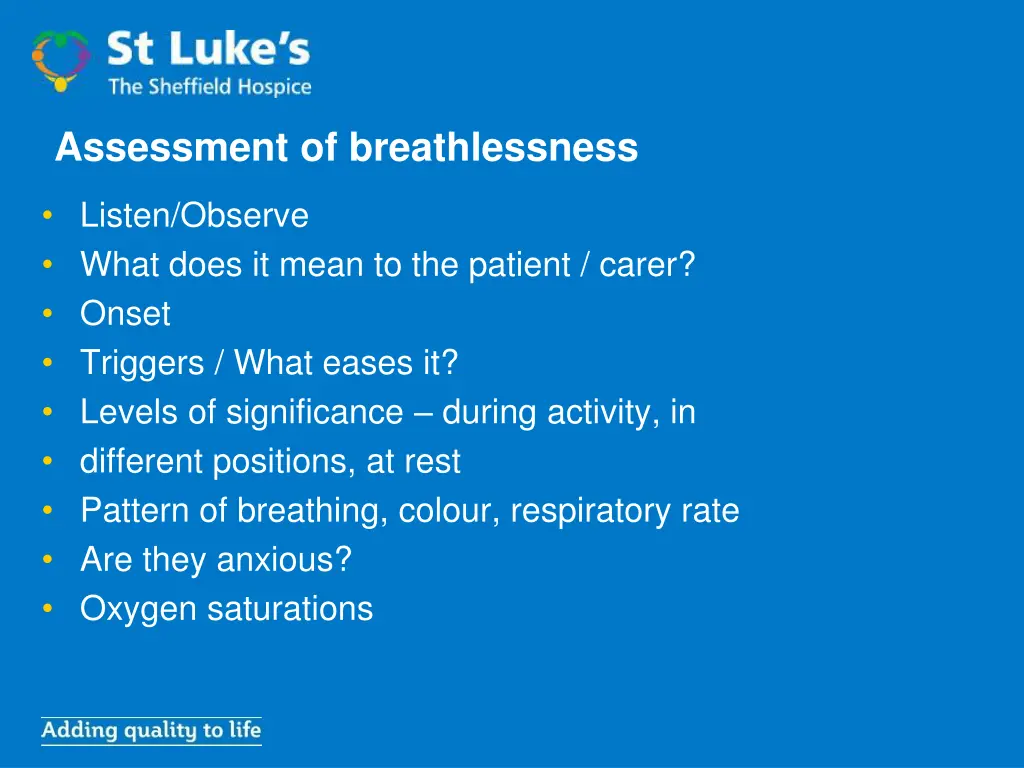 assessment of breathlessness