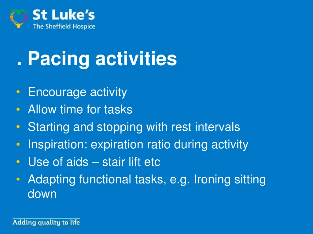 pacing activities