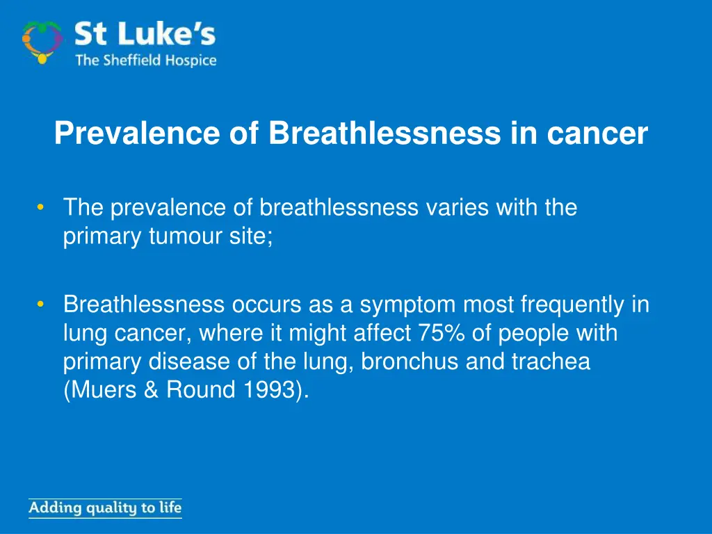 prevalence of breathlessness in cancer