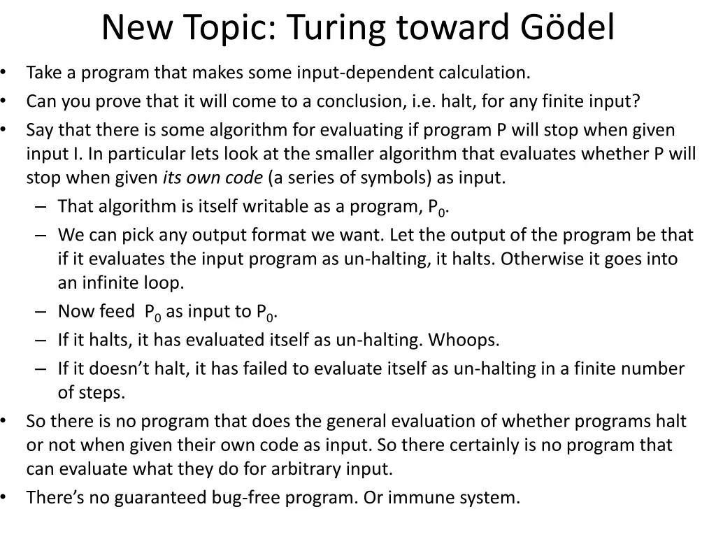 new topic turing toward g del