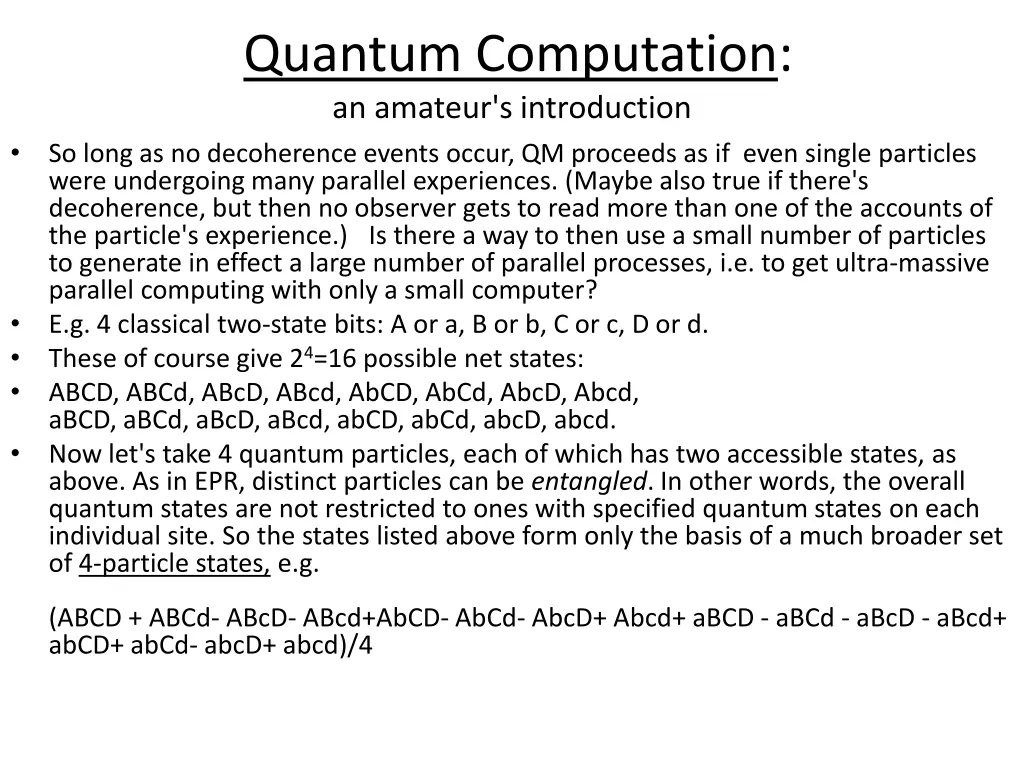 quantum computation an amateur s introduction