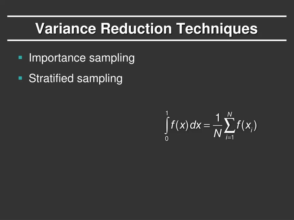 variance reduction techniques