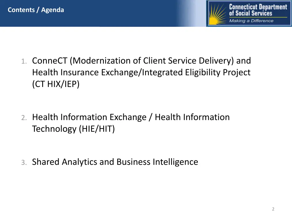 contents agenda