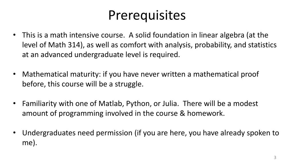 prerequisites