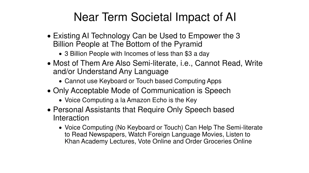 near term societal impact of ai