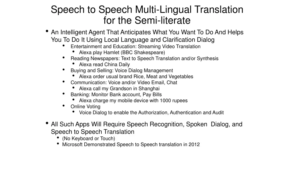 speech to speech multi lingual translation