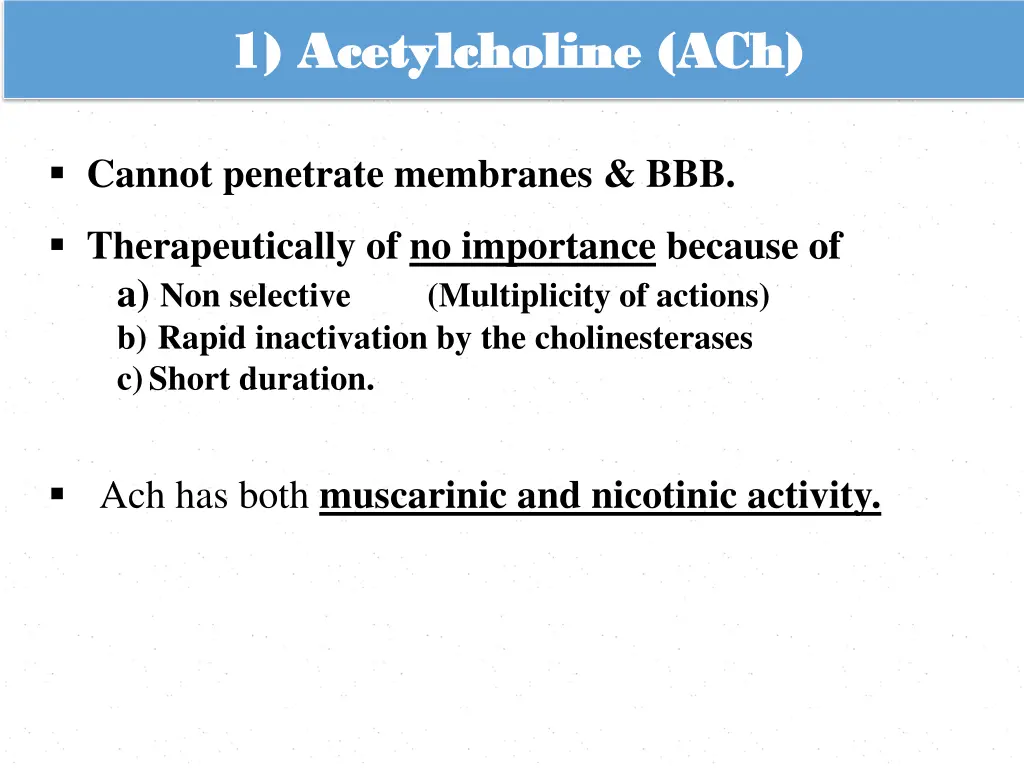 1 1 acetylcholine acetylcholine ach
