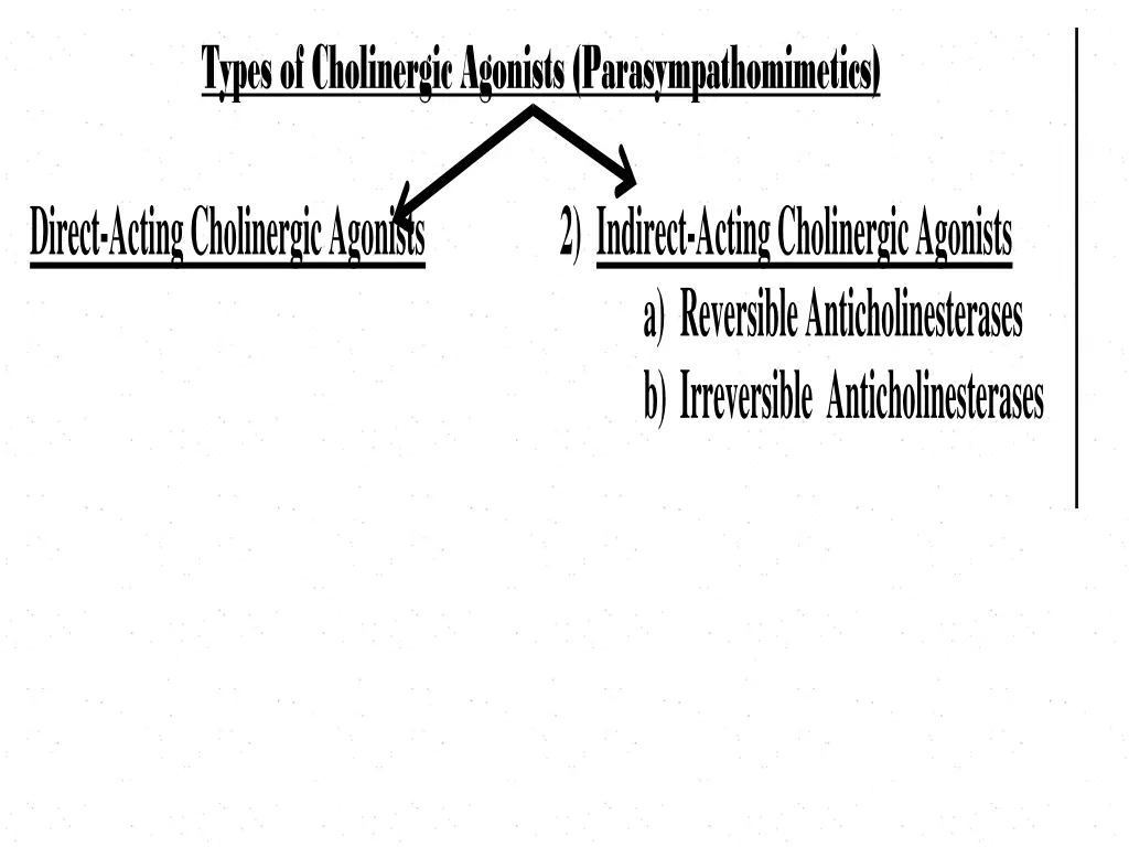 types of cholinergic agonists parasympathomimetics