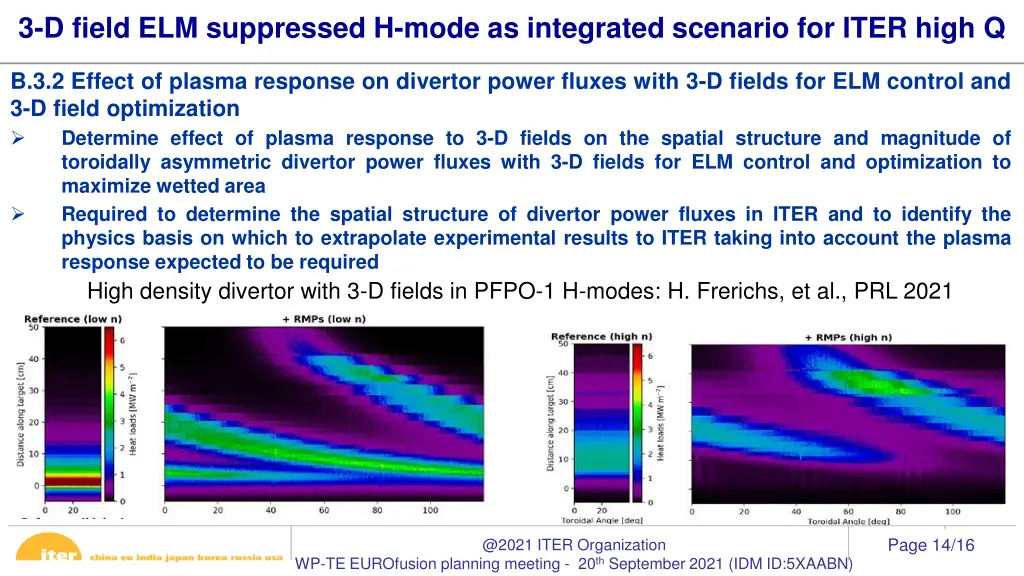 3 d field elm suppressed h mode as integrated 1