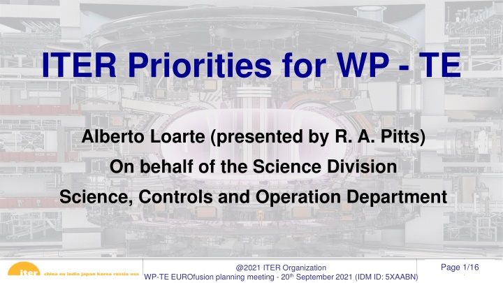 iter priorities for wp te