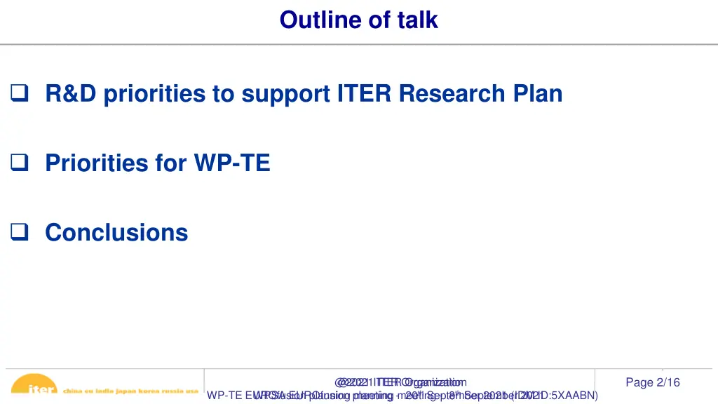 outline of talk
