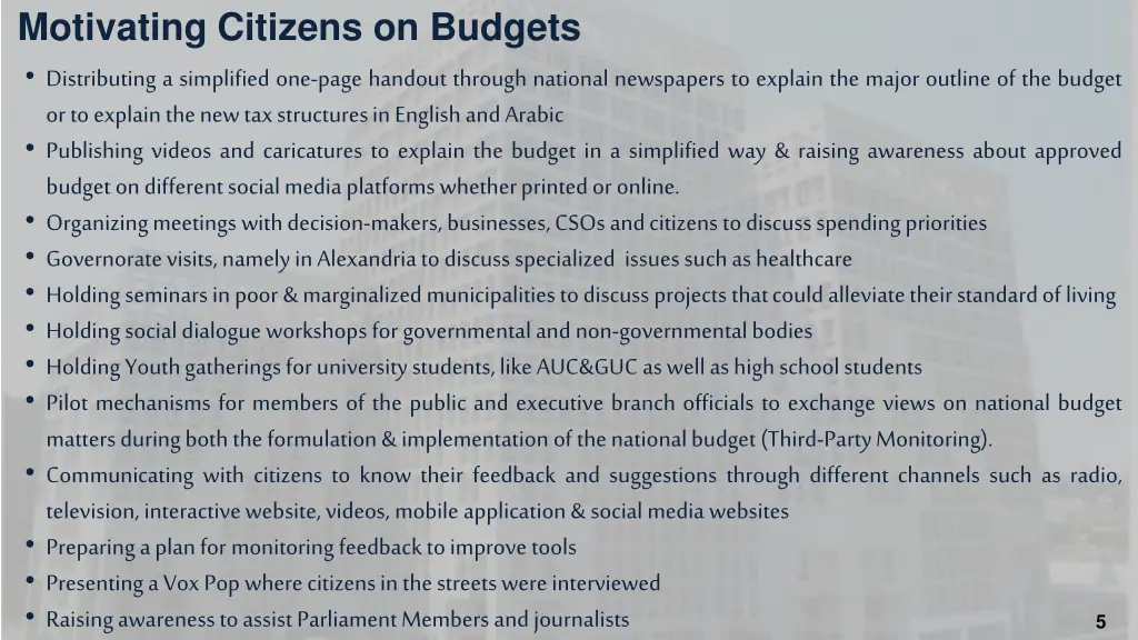 motivating citizens on budgets distributing