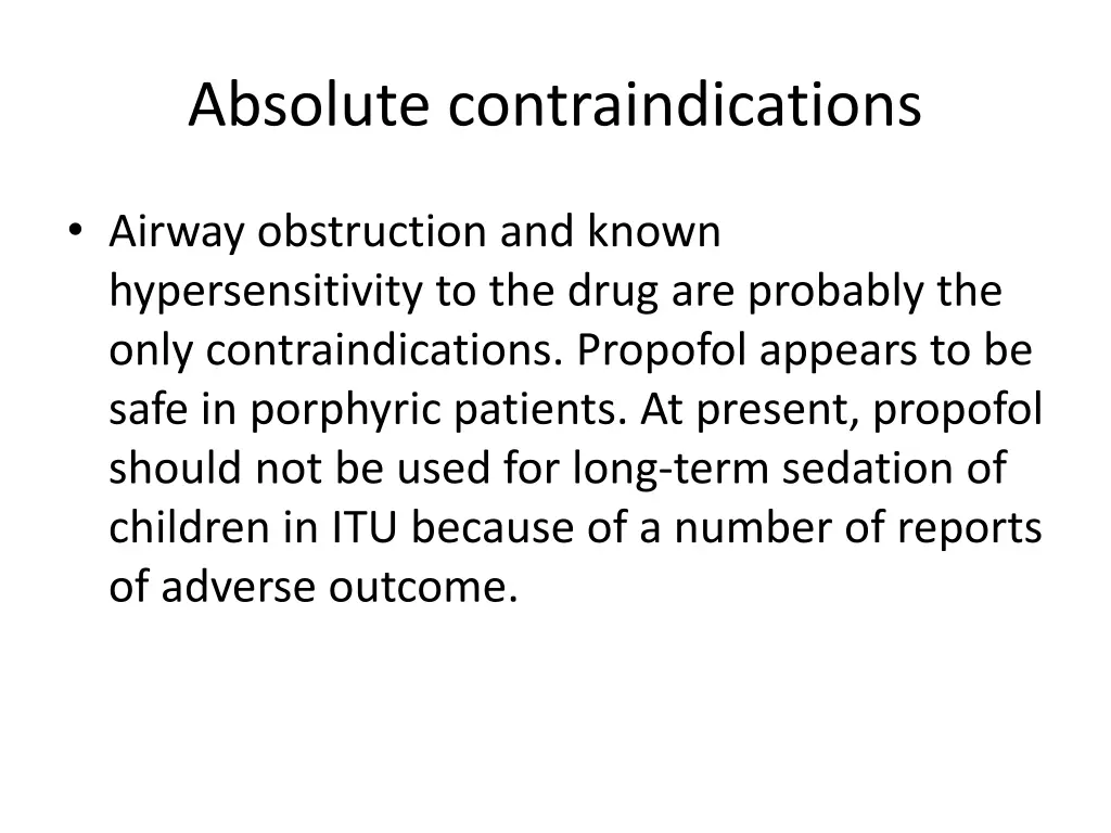 absolute contraindications