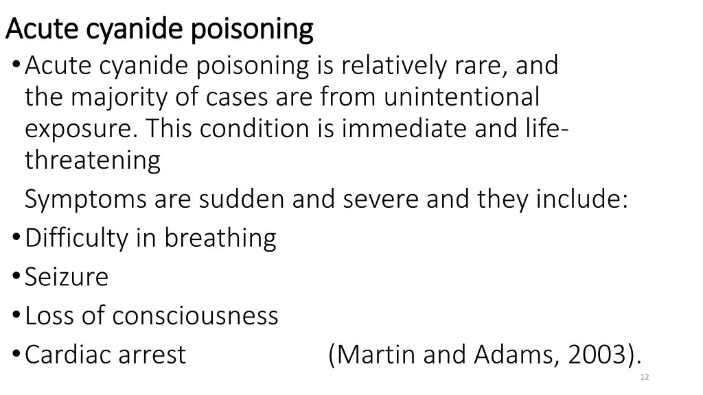 acute cyanide acute cyanide poisoning acute