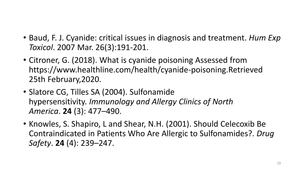 baud f j cyanide critical issues in diagnosis