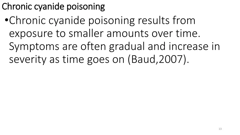 chronic cyanide chronic cyanide poisoning chronic