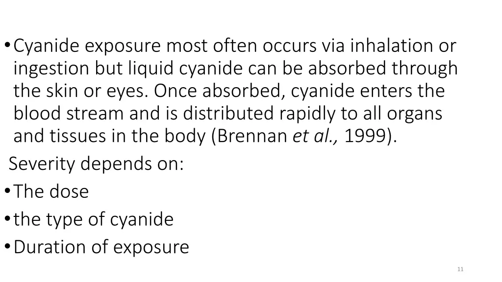 cyanide exposure most often occurs via inhalation