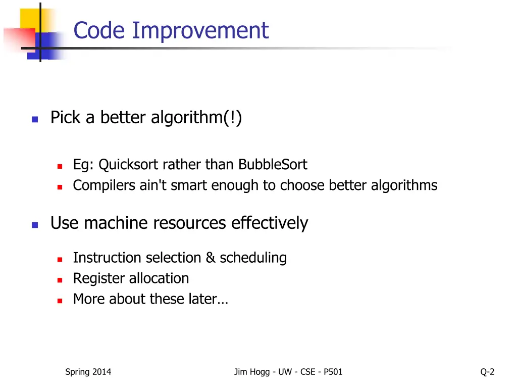code improvement