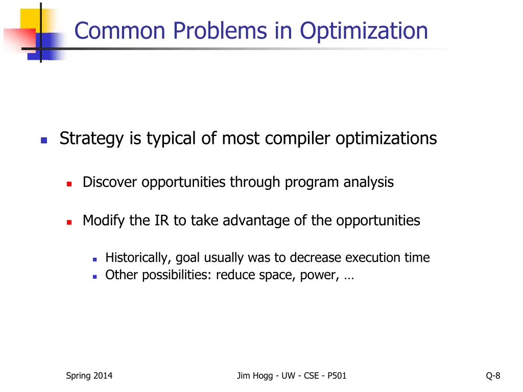 common problems in optimization