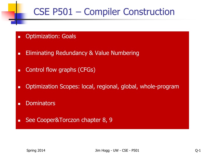 cse p501 compiler construction
