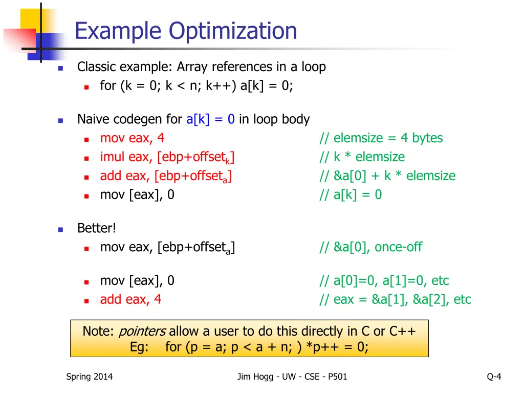 example optimization