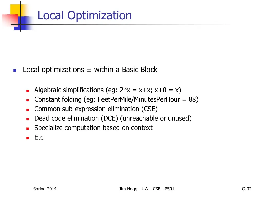 local optimization