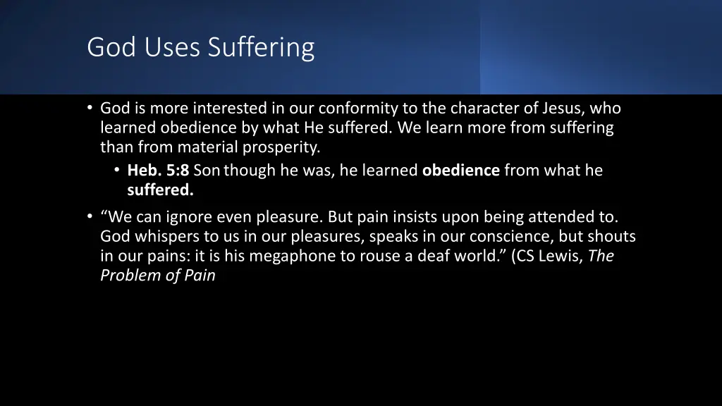 god uses suffering